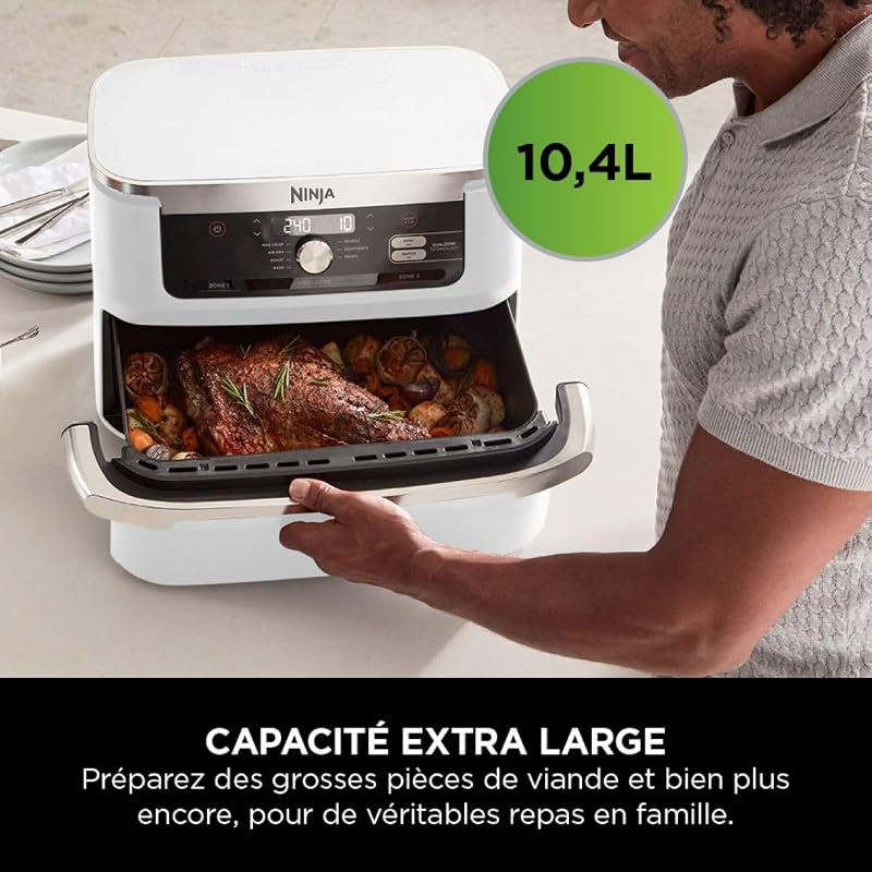 Foodi FlexDrawer Air Fryer 2 Compartiments, 10,4L, Blanc