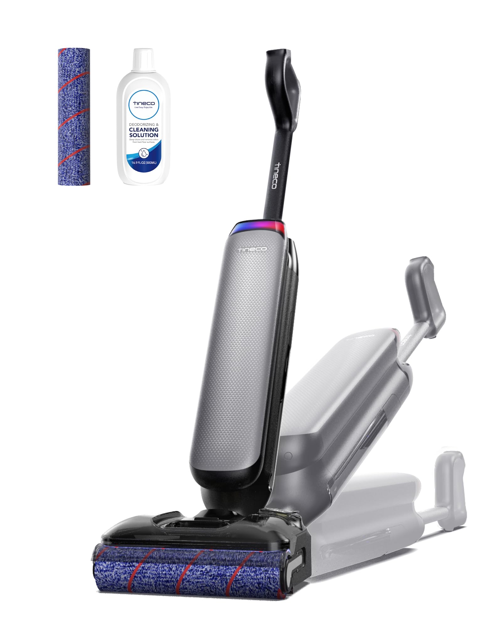 Tineco Floor One S7 Artist Nass Trockensauger, 22kPa Nasssauger, DualBlock Anti-Tangle-Design, 85°C Flashdry, 50 Min Laufzeit, Beidseitige Reinigung, 180° Lay-Flat Staubsauger für Hartböden Tierhaare