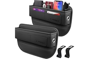 YJDAYY Car Seat Gap Filler 2 pack Car Gap Filler Seat Organizer Front Seat Leather Car Accessories for Women Men, Car Essentials for SUV Truck, Adjustable Seat Gap Filler Organizer for Phones, Keys, Cards