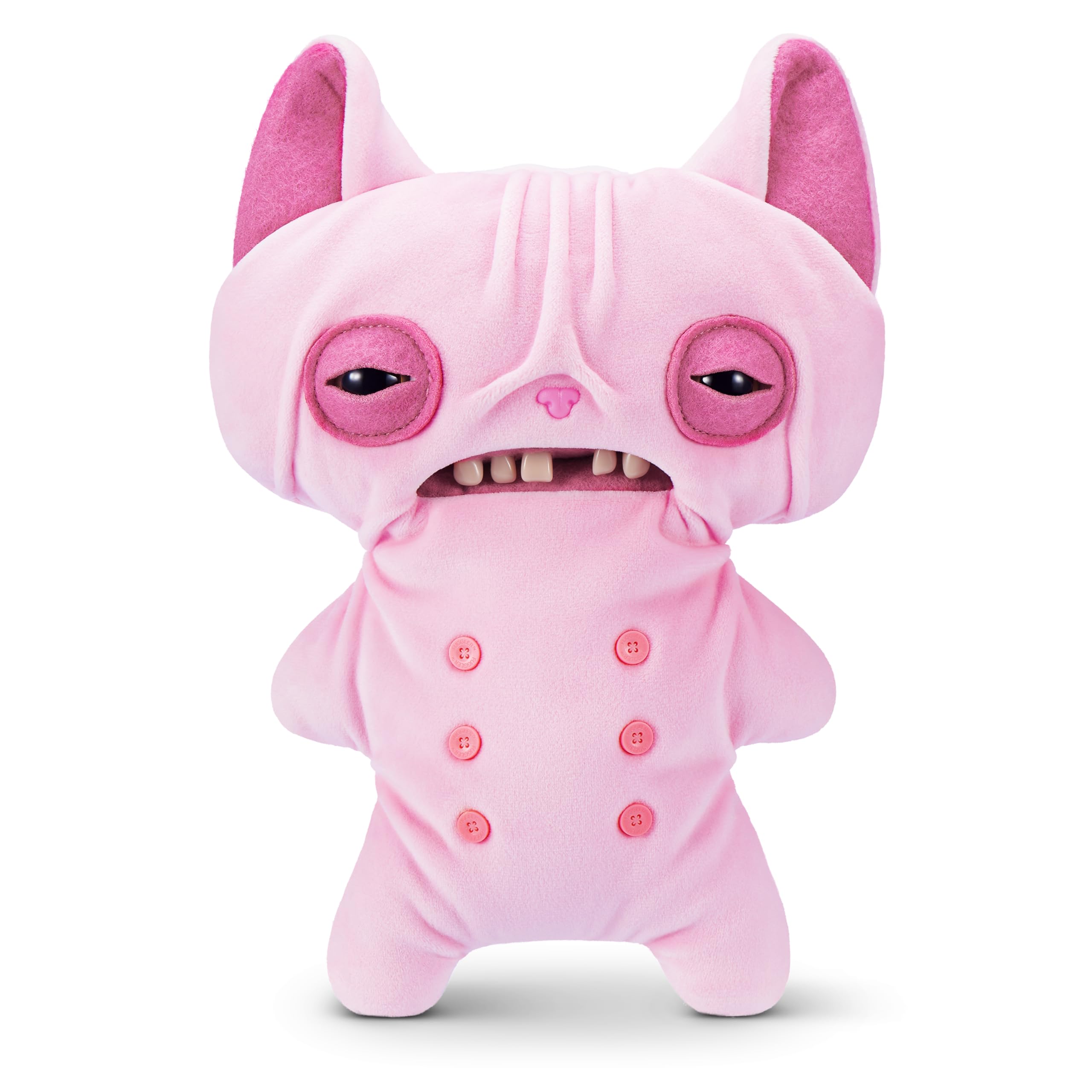 Fuggler Alley Cats 9-Inch Plush Toy (Wrinkle Mcstinkles) by ZURU – Funny Ugly Monster Stuffed Animal with Human-Like Teeth, Collectible Plush for Kids, Tweens, Teens, Adults & Cat-Loving Weirdos