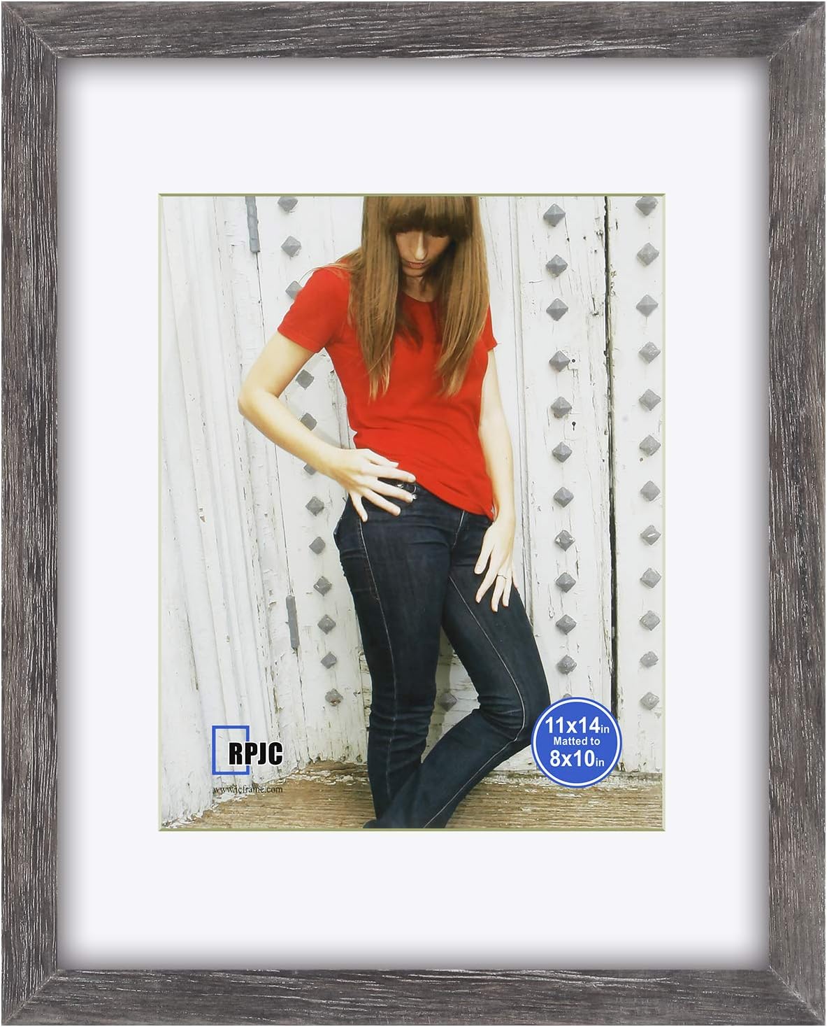 Photo Albums, Frames & Accessories - RPJC 11x14 inch Picture Frame Made of Solid Wood and High Definition Glass Display Pictures 8x10 with Mat or 11x14 Without Mat for Wall Mounting Photo Frame Driftwood Finish