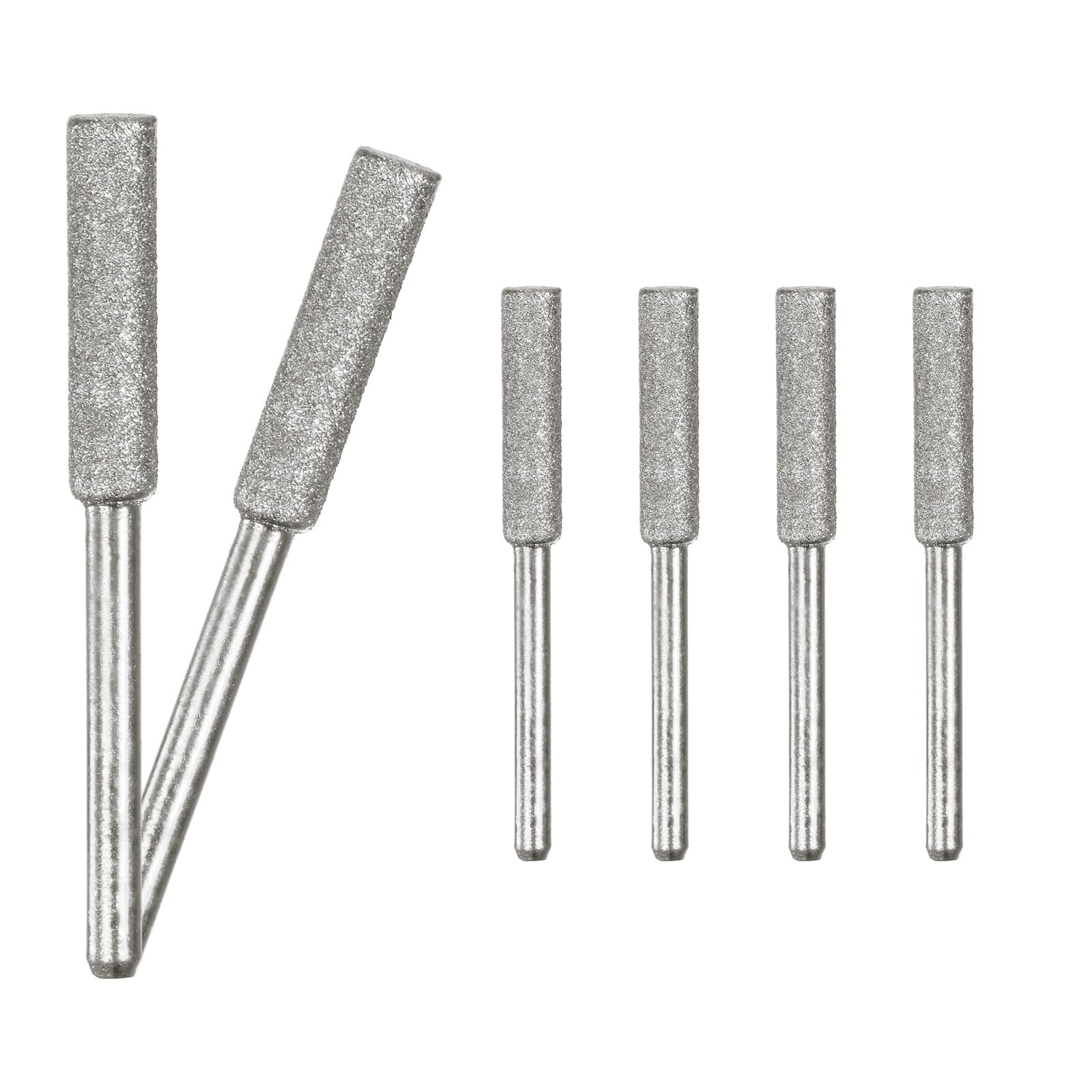 M METERXITY 6-Pack 3/16 Inch Titanium Plated Diamond Chainsaw Sharpener, High Hardness Grinding Stone Chainsaw Sharpening Kit for Electric Chainsaw Sharpener/Stone Carvings [3mm Silver]