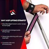 AQF Weight Lifting Straps 60CM Cotton Gym Wrist Straps Neoprene Padding view 4