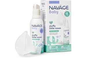 Navage Baby Micro-Mist Saline Inhaler - Saline Nasal Spray for Congestion Relief - Pediatrician Endorsed Baby Nasal Spray w/Mask & Quiet, Continuous Mist (2.8 oz)