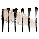 Cinema Secrets Professional Face Makeup Brush Set - Vegan Synthetic Foundation, Blush, Contour, Powder &amp; Concealer Brushes - Complete Face Brush Kit for Women, Beginners &amp; MUAs (6 Count)