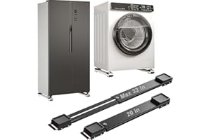 YLL YLL Appliance Rollers Heavy Duty 20-32in New Generation Extendable Appliance Rollers Anti Slip Mobile Washing Machine Base Easily Move Dryers, Refrigerators, Furniture (Black-Upgrade wheel)