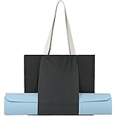 Jacob Bicerri Large Canvas Yoga Tote Bag with Yoga Mats Bags Carrier Eco Friendly Cotton Shoulder Bag for Pilates, Gym, Beach, Groceries & Travel YG13
