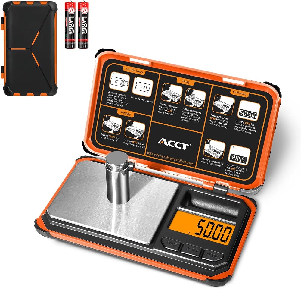 ACCT Precision Pocket Scale 200g x 0.01g Jewelry Gram Scale with LCD