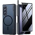 MOBOSI Privacy for Z Fold 6 Case with Anti-Peep Front Screen Protector, Compatible with Magsafe, Built-in Magnetic Hinge Protector&S Pen Holder Full Body Phone Case for Samsung Galaxy Z Fold6, Black