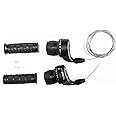MEGHNA Bicycle 18 Speed Shifter Twist Shifter Lever 3x6 Speed Grip Shift Left and Right Shifter Mountain Bike Commuter Bike Folding Bike Gear Grip Shift with Grips(Pair)