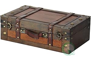 VINTIQUEWISE Old Style Suitcase With Stripes - 13"