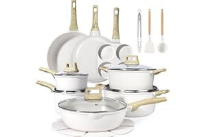 GiPP 22 Piece Ceramic Pots and Pans Set Non Stick - Nonstick Cookware Set, Non-Toxic Healthy Kitchen Cooking Set w/Frying Pan