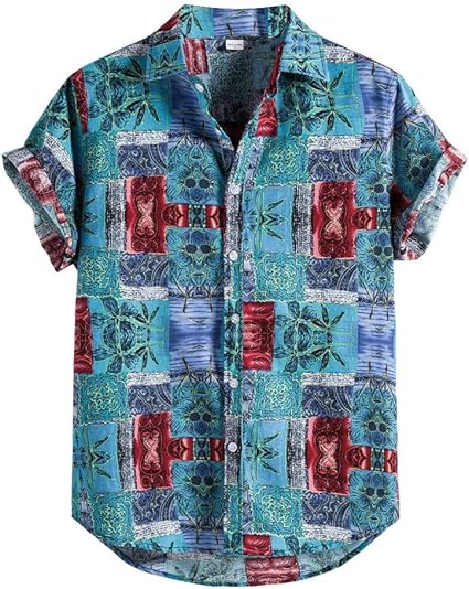 Camisas de manga corta para hombre de verano chic con estampado de