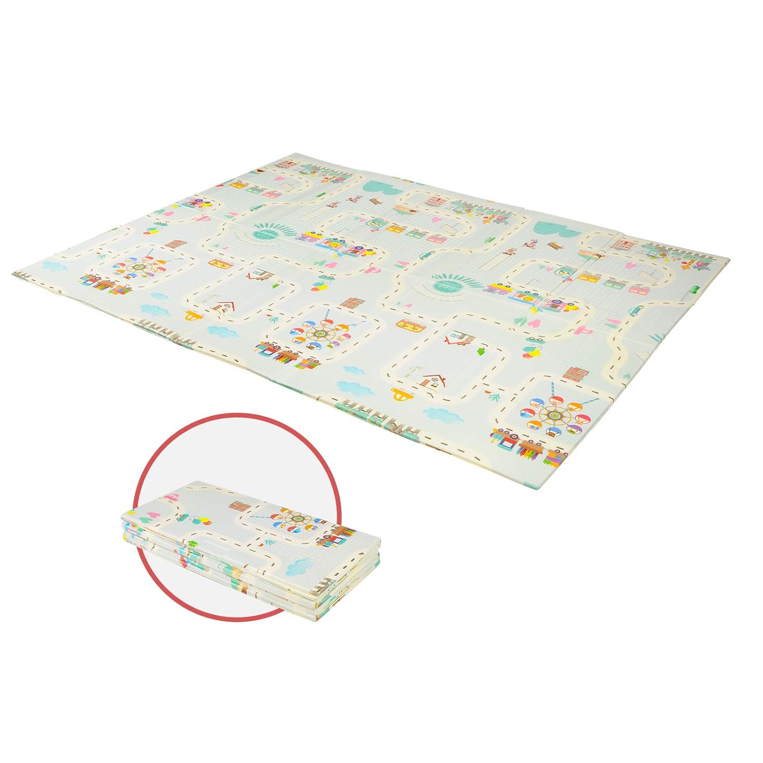 ISFC Waterproof Baby Play Mat - Foldable Non-Toxic Anti-Slip Soft Crawling Mat for Babies, Infants, Kids, Toddlers Outdoor or Indoor Use (Blue, 79X59X0.4 in) : Baby
