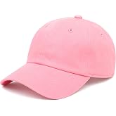 Kids Washed Low Profile Cotton and Denim UPF 50+ Plain Baseball Cap Hat