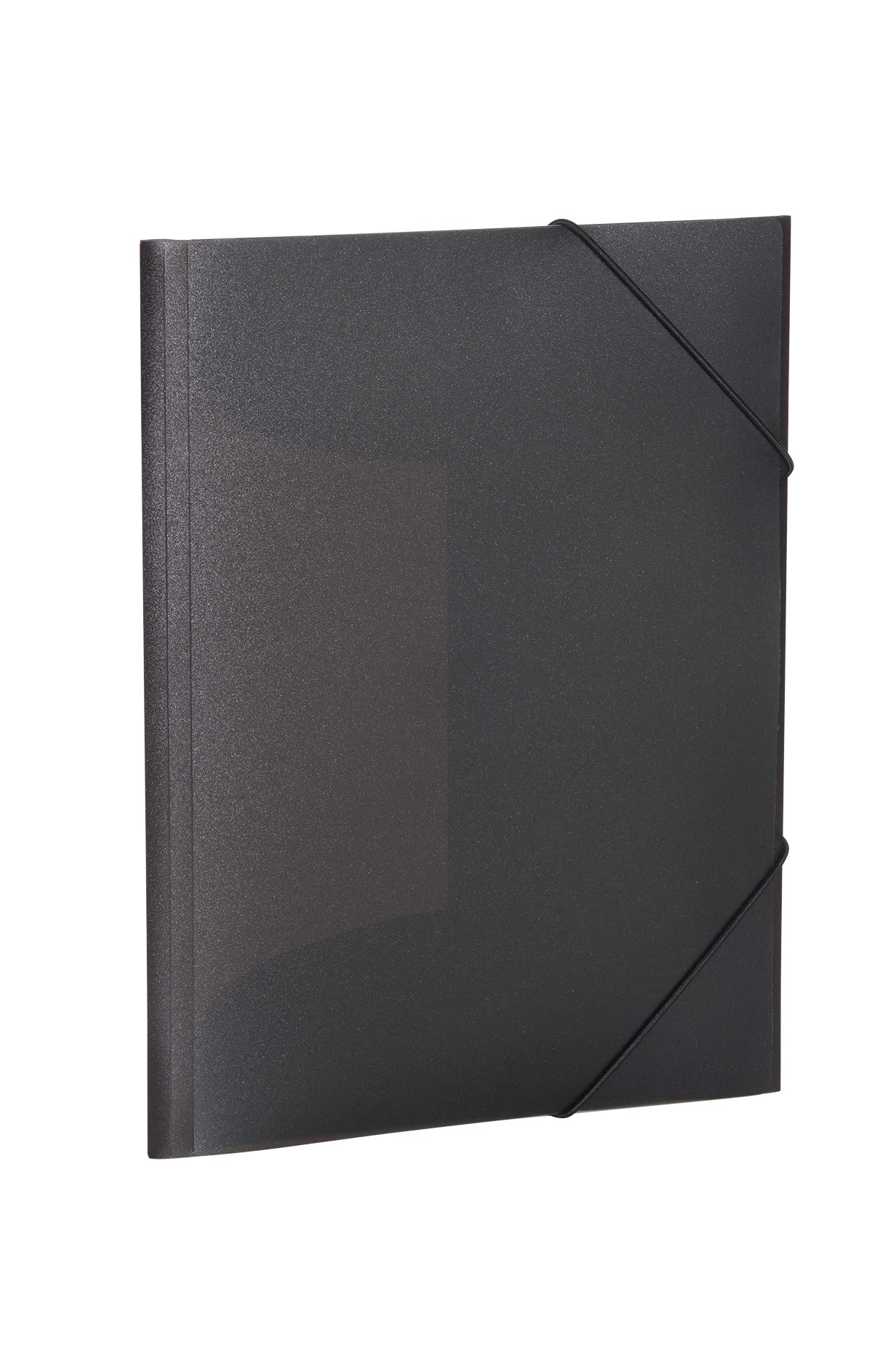 HERMA Elastic Folder Translucent in Black, A4, Sturdy Plastic, with 3 Inner Flaps, 1 Span Folder
