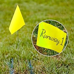 Zozen 50Pack Yellow Marking Flags, Writable/15x4x5