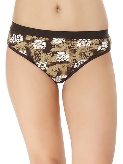 Blue Cotton Hosrey Printed Panty for Women