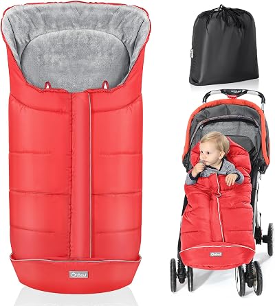 Orzbow Footmuff for Pushchair Universal Large 38.18 x 17.32 Red