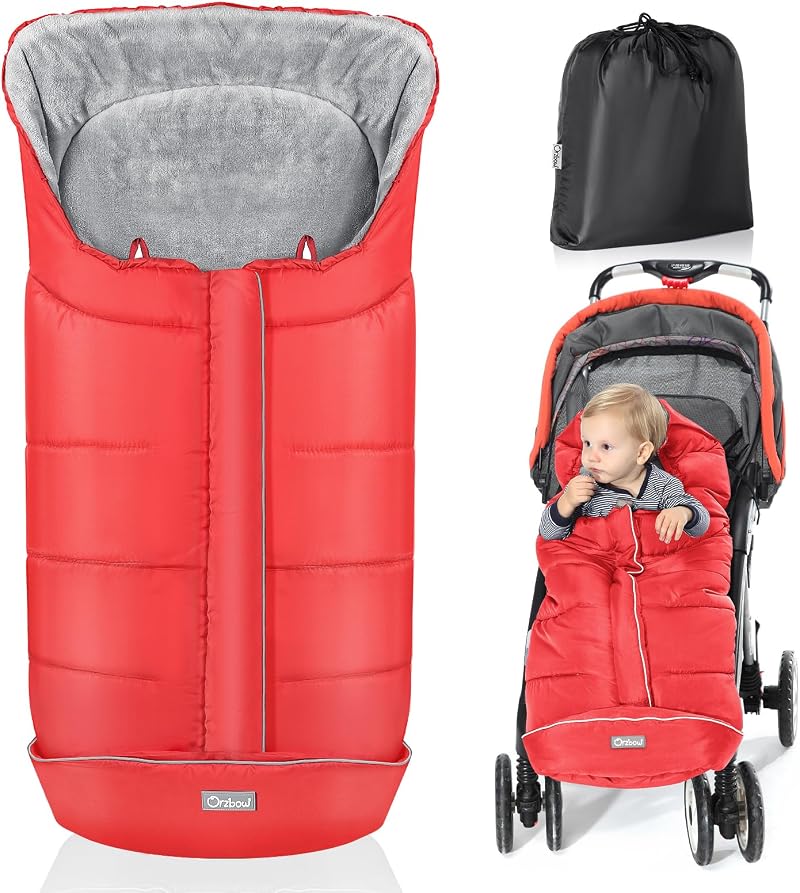 Orzbow Footmuff for Pushchair Universal Large 38.18 x 17.32 Red