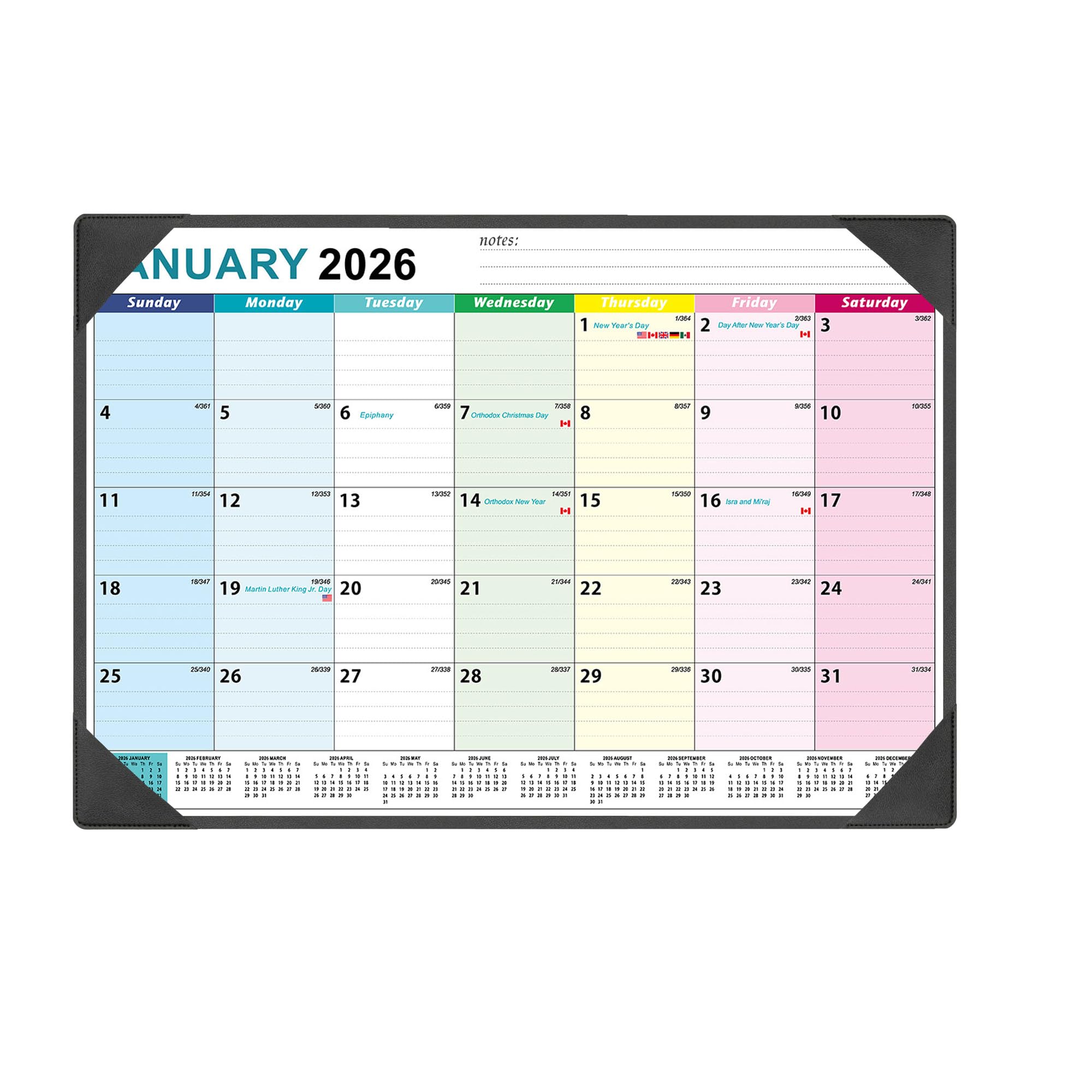 Photo 1 of Large Desk Calendar 2026-2027 17'' X 22'' with Desktop Mat, 18 Months Desktop Calendar from JAN 2026 - JUN 2027, Blotter Calendar for Office School Home