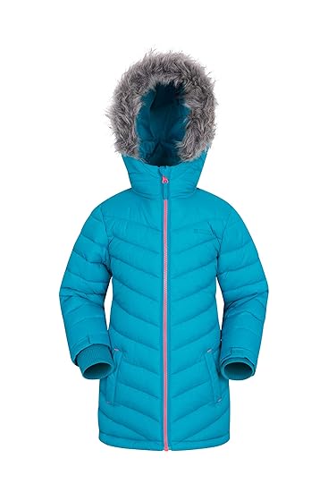 Mountain Warehouse Sally Kinder Gefütterte Wasserfeste Jacke - Regenjacke, Isolierte Kinderjacke, Winterjacke mit Fell, Pelzb