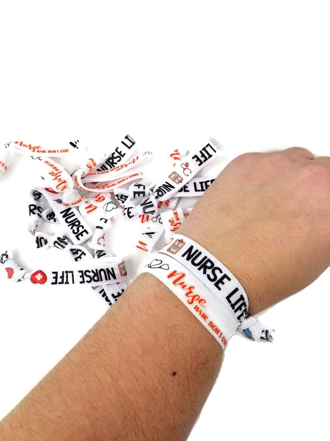 Amazon Com 10 Nurse Themed Wrist Bands Bracelets Hair Ties