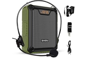 YOCEWECA Waterproof Voice Amplifier Microphone Portable Speaker with Mic Headset 25W Wired Personal Voice Enhancer Rechargeable Small Amp Speaker for Teaching, Training, Meeting, Tour Guides, etc M900 (Green)