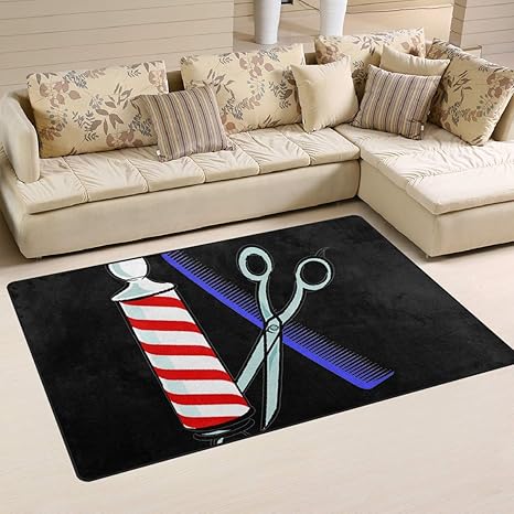 Amazon Com Barbershop Pattern Area Rugs Home Decor Anti