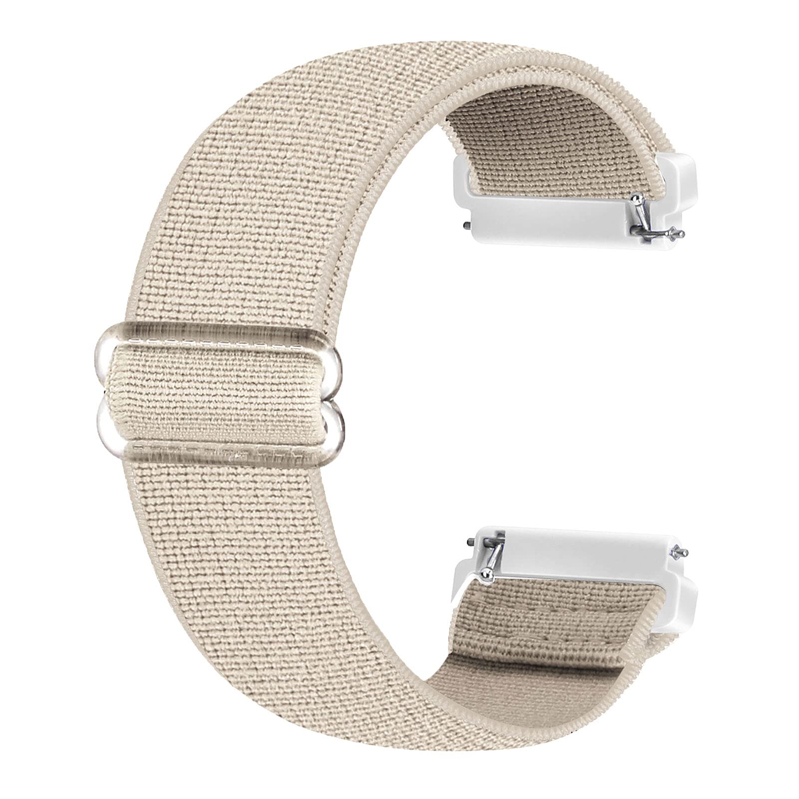 Ecogbd Elastic Replacement Strap Compatible with Fitbit Versa Strap/Fitbit Versa Lite Strap/Fitbit Versa 2 Strap, Soft Fabric Nylon WristStrap for Women Men (Beige)