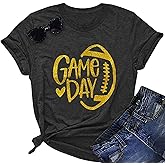 Football Shirts for Women Game Day Tshirt Sunday Football Graphic Tee Top Funday Shirt Blouse