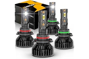 XWQHJW Compatible for 1999 2000 2001 2002 2003 2004 2005 2006 Chevy Silverado High Low Beam Light Bulbs 1500 2500 3500HD, 9005 High Beam 9006 Low Beam or Fog Light Bulbs, 500% Brightness, Pack of 4