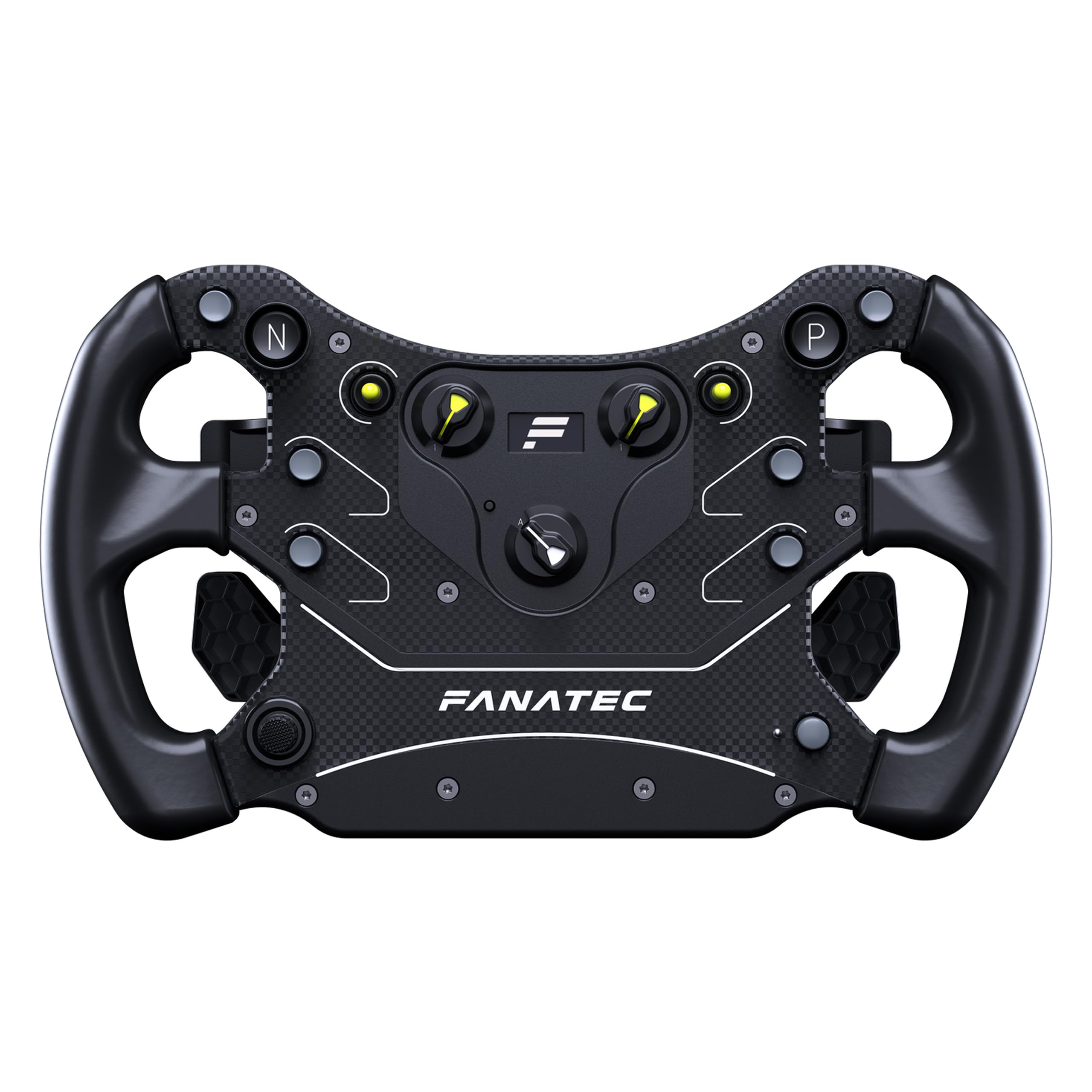 Corsair FANATEC Sim Racing CSL-Lenkrad GT3 – Umspritzte Gummigriffe, Magnetischer Schalthebel, Zwei Analoge Paddles, OLED-Display, QR2 Lite Wheel-Side Vorinstalliert – PC, Xbox