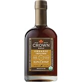Crown Maple Organic 100% Pure Dark Color Robust Taste Maple Syrup, Flavor Marinades, Cocktails, Pancakes, Squash &amp; Bacon, 12.7 Fl Oz