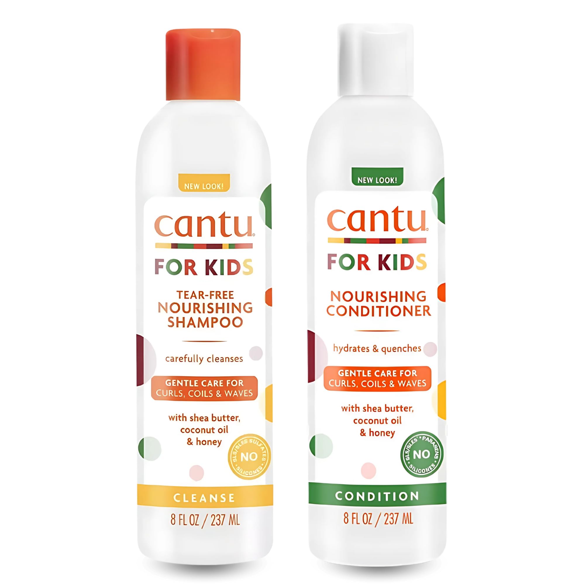 Cantu Care for Kids Tear-free Nourishing Shampoo 8oz & Conditioner 8oz Duo-set (with EOS Hand Lotion) by Cantu