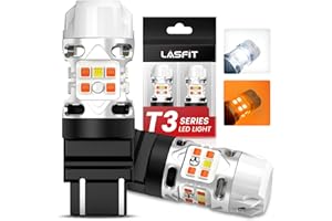 LASFIT 4257 4257NA LED Bulb Switchback Built In Resistor Front Turn Signal Light for Ford Maverick Accessories XL XLT Ford F-250/F-350/F-450 Super Duty CANBUS White Amber Parking Light (2pcs)