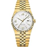 BESTKANG Men's Watch Quartz Luminous Date Fashion Waterproof Watch Classic Dress Stainless Steel Watches for Men