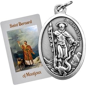 Westmon Works St Bernard of Montjoux Medal from Italy with USA Prayer Card