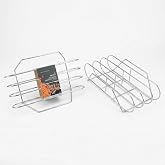 Outset XL Stainless Steel Rib Rack, 3 Full Rack Capacity for Grill and Smoker
