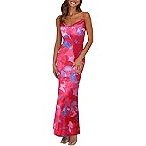 PRETTYGARDEN Women's 2026 Spring Floral Spaghetti Strap Maxi Dress Stretch Sexy Bodycon Dress Backless Slip Long Dresses