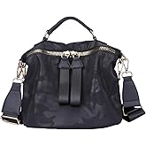 PAKFIEKS Nylon Crossbody Handbag for Women Anti-theft Purse Shopping Tote Bag Lightweight Shoulder Bag