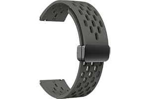 LYSMVIVI Magnetic Watch Band 18mm 19mm 20mm 22mm Quick Release Silicone Sport Sweatproof Breathable Watch Band for Men Women, Soft Silicone Sport Watch Strap
