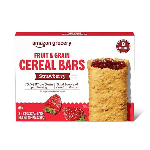 AMAZON GROCERY, FRUIT & GRAIN CEREAL BARS, STRAWBERRY,...