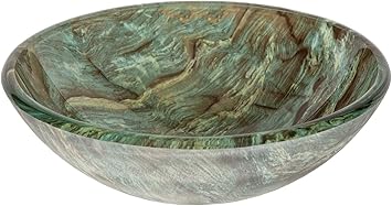 Eden Bath Cliffside Multi Colored Round Glass Bathroom Vessel Sink