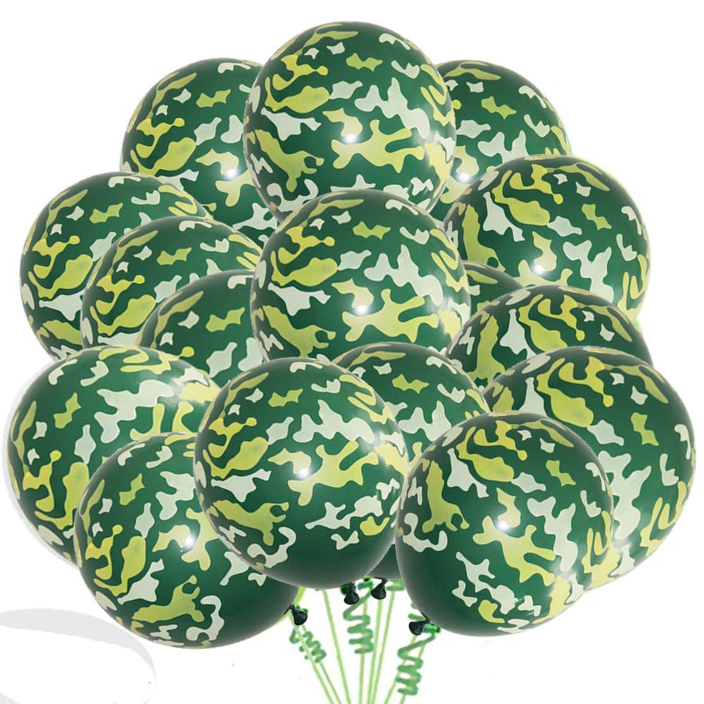 Army Military Camouflage 30 Count Party Balloon Pack Military Balloons for Hunting Themed Party Military Celebrations- Large 12" Latex Balloons