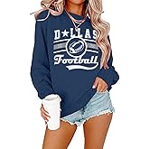 JINTING Football Game Day Sweatshirt Women: Football Season Pullover Football Team Falll Shirts Graphic Long Sleeve Tops