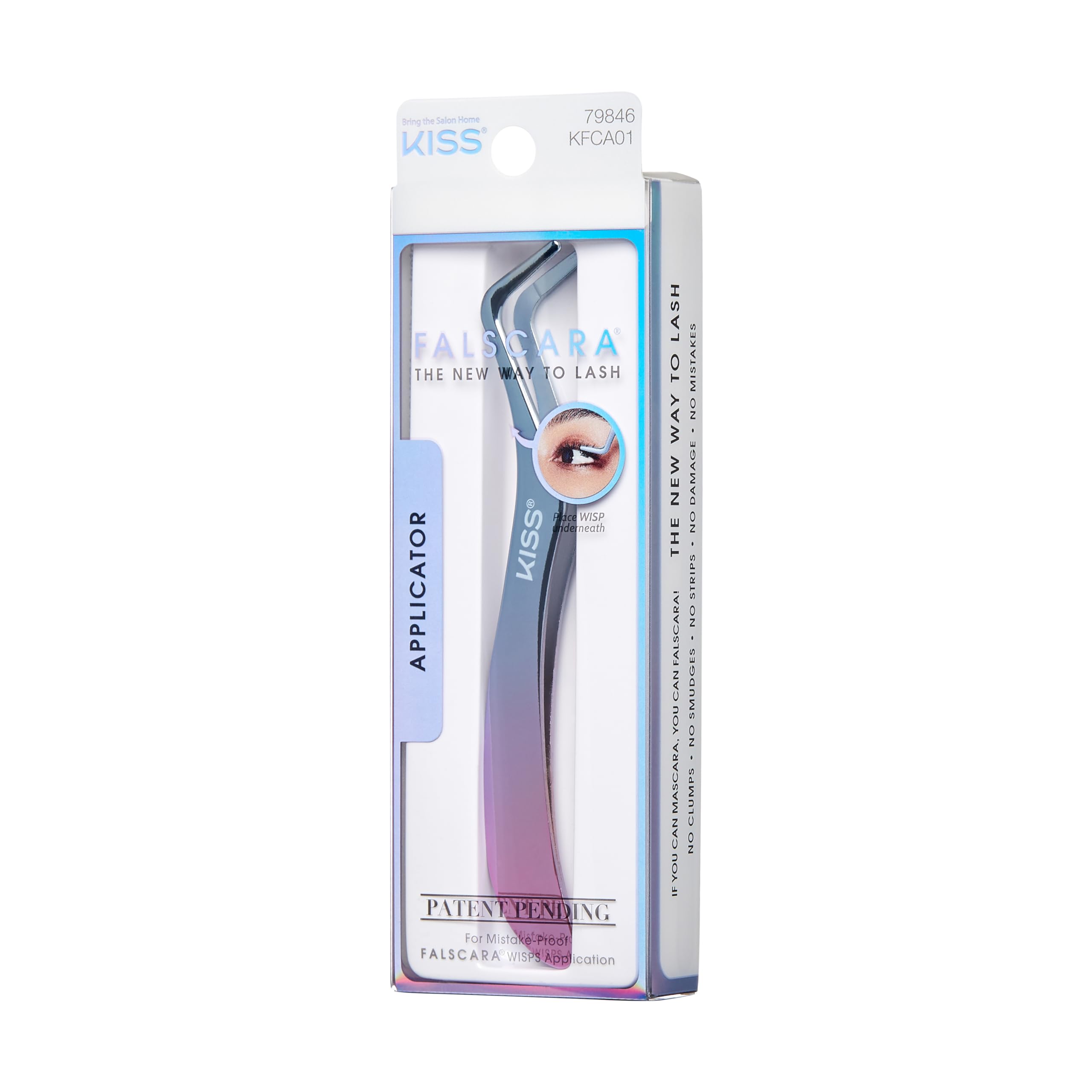 KISS Falscara DIY Eyelash Extension Wisp Applicator for Mistake-Proof Artificial Lash Placement – Ergonomically Designed Handle to Easily Build Your Featherlight Synthetic Reusable Eyelash Clusters