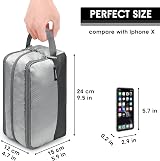 WANDF Toiletry Bag Water-Resistant Nylon Travel Wash Bag A-Grey view 5