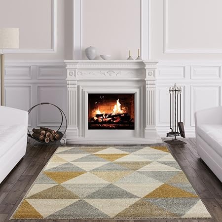 Home Garden Duck Egg Yellow Geometric Rugs Modern Living Room Rug Uk Soft Affordable Grey Rugs Carpets