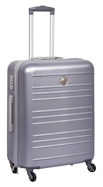 Delsey Carlit Polyester 66 Cm 4 Wheels Brushed Silver Medium Hard Suitcase